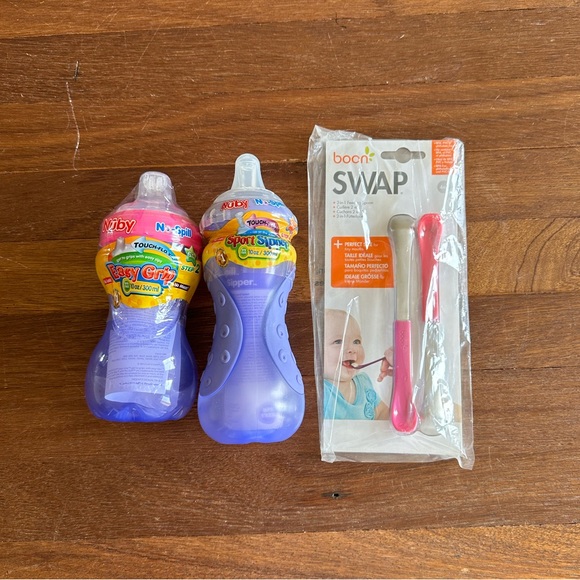 Nuby Water Bottle and Boon Spoon - Picture 1 of 6